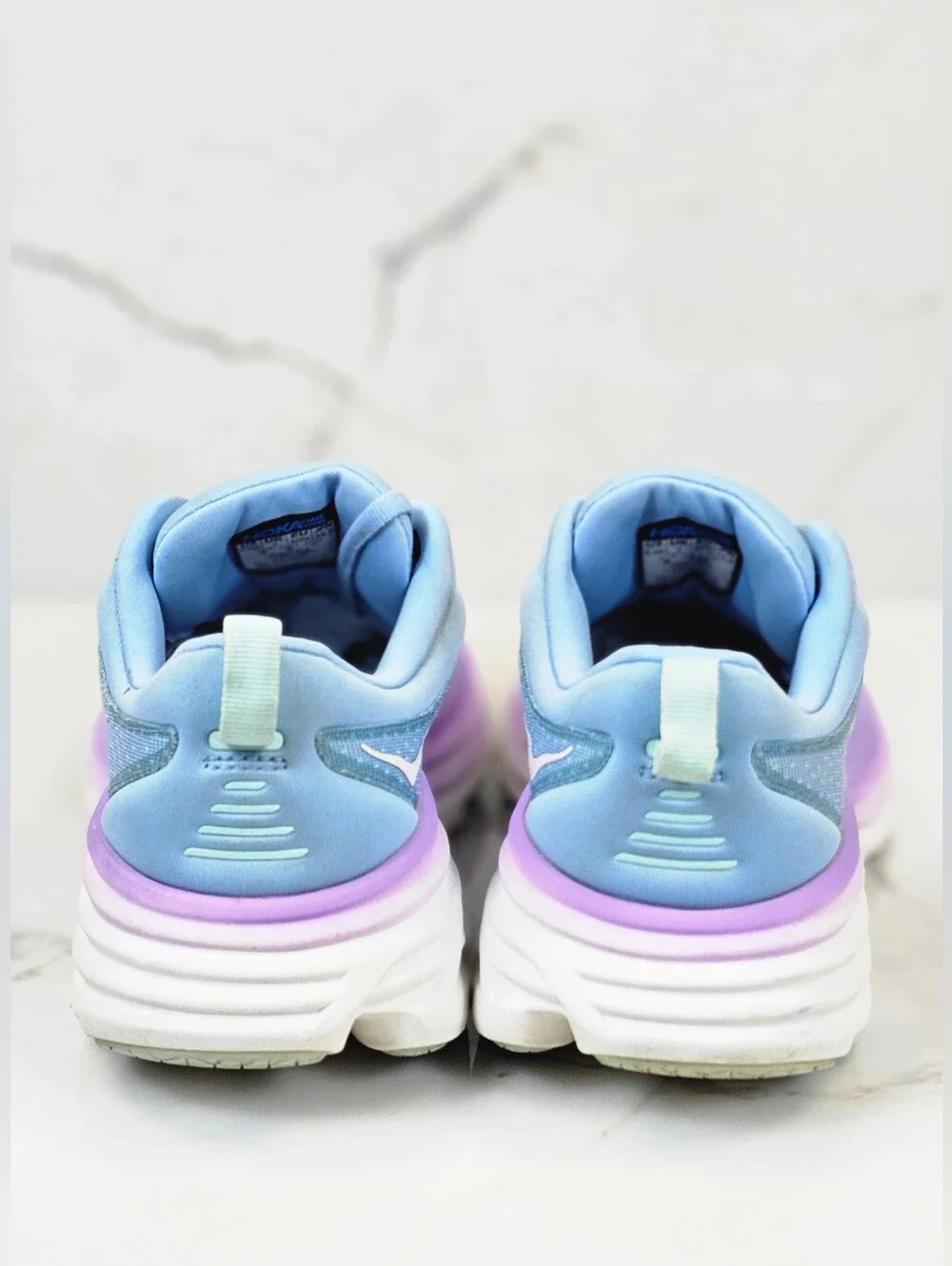 HOKA One One Women's Bondi 8 Running Shoes in Ice Water / Bellwether Blue